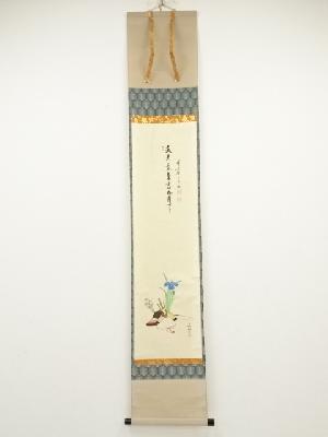 前大徳西垣宗興筆　「丈夫意気高五月天」画賛　肉筆紙本掛軸（共箱）